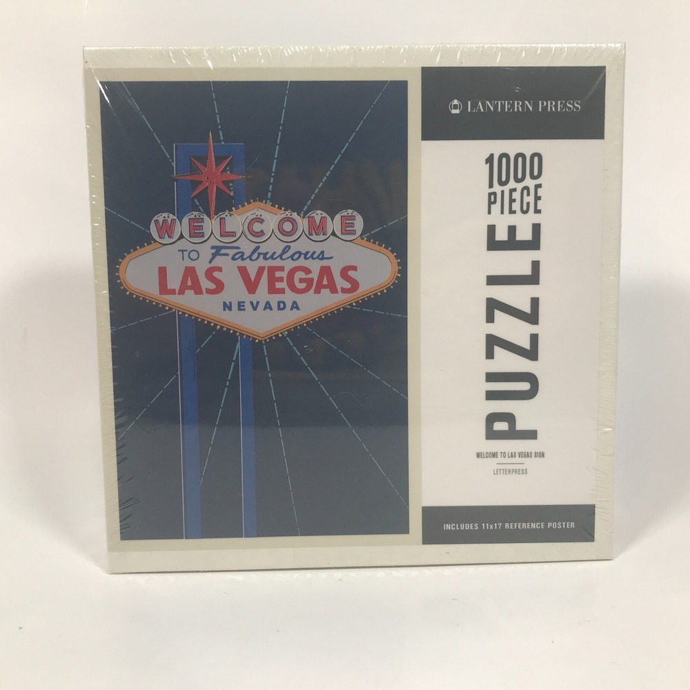 Lantern Press 1000 Piece Puzzle Welcome to Fabulous Las Vegas Sign 19x28.5 New